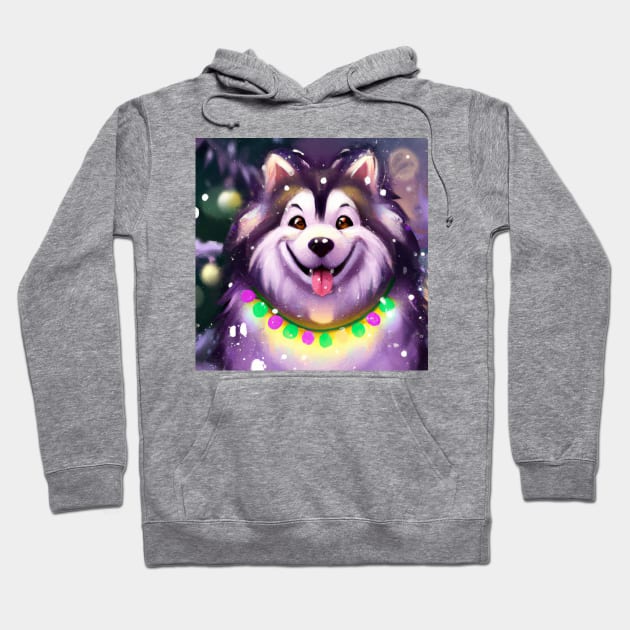 Cute Alaskan Malamute Drawing - Cute Alaskan Malamute - Hoodie